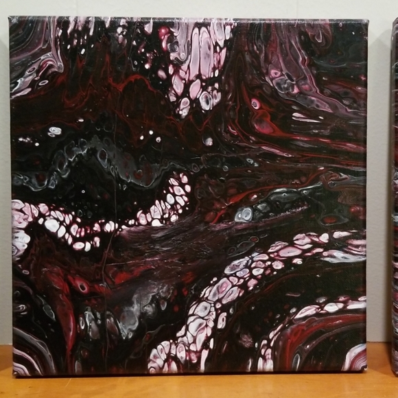 10"x10" (set of 3) Handmade Paint Pour - Picture 3 of 8